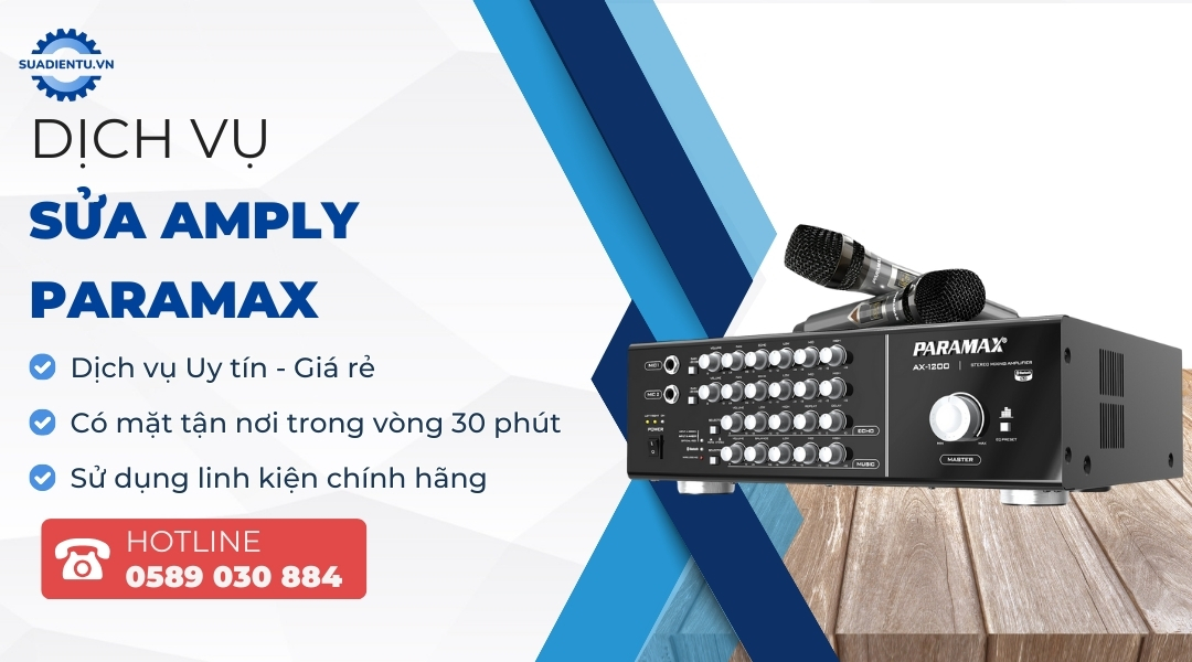 sửa amply paramax