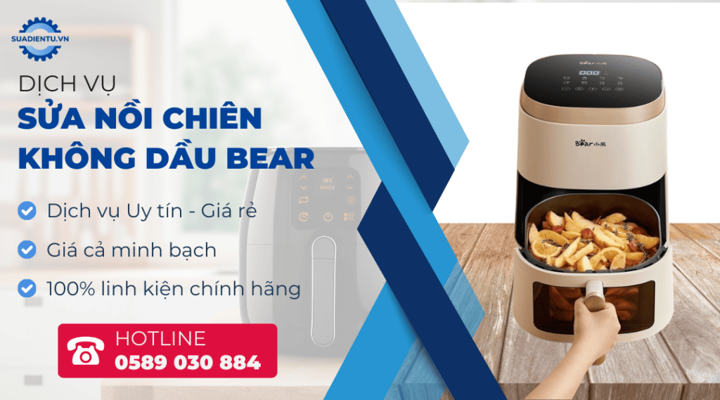 sửa nồi chiên không dầu bear