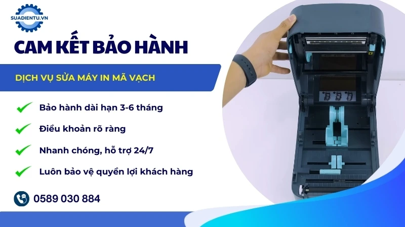 Cam kết bảo hành máy in mã vạch sau sửa chữa