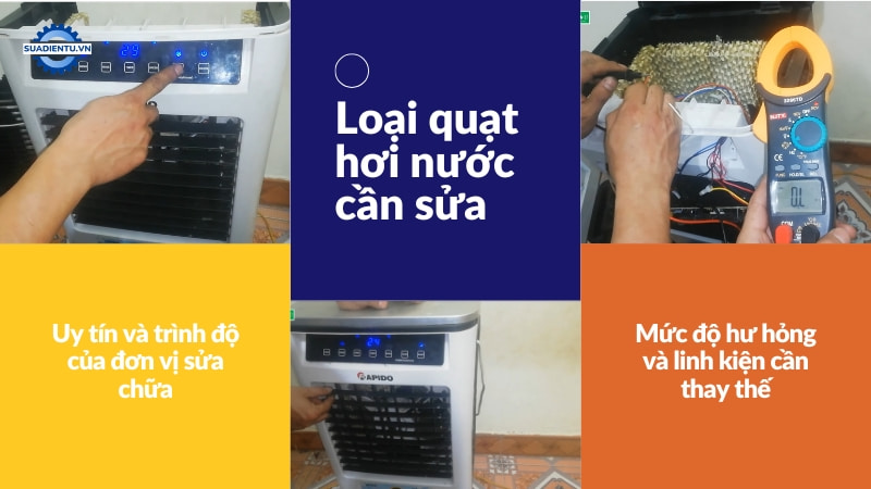 Các yếu tố ảnh hưởng đến giá dịch vụ sửa quạt hơi nước