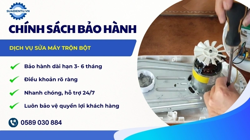 Chính sách bảo hành dịch vụ sửa máy trộn bột công nghiệp tại Suadientu.vn