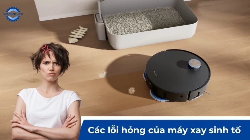 Sửa Điện Tử sửa robot hút bụi bị hỏng pin, motor yếu, cảm biến lỗi, bánh xe kẹt và phần mềm không kết nối