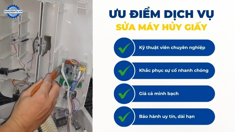 Lý do khách hàng tại TPHCM chọn Suadientu.vn để sửa máy hủy giấy