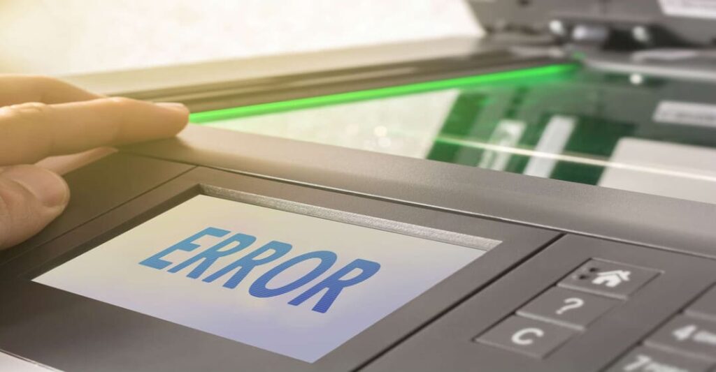 máy in báo lỗi error printing