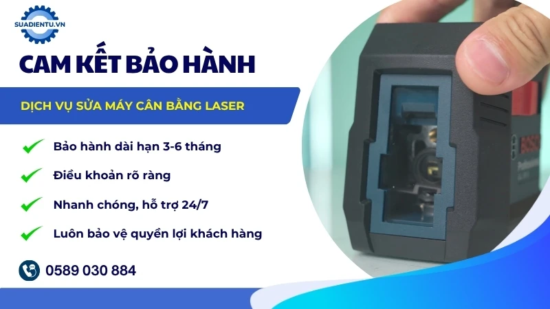 Cam kết bảo hành máy cân bằng laser sau khi sửa chữa