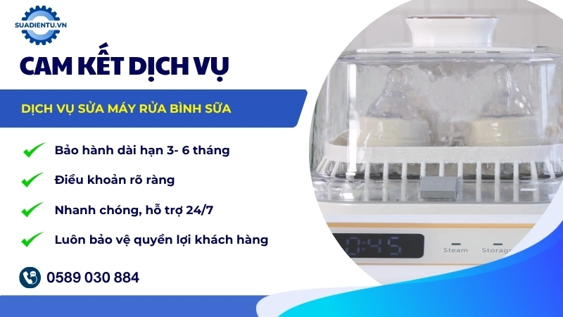 Cam kết bảo hành sau khi sửa máy rửa bình sữa tại Sửa Điện Tử